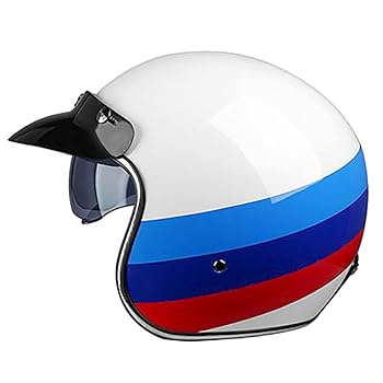Woljay Woljay Vintage Casque Moto Jet 3/4 Casque de Moto